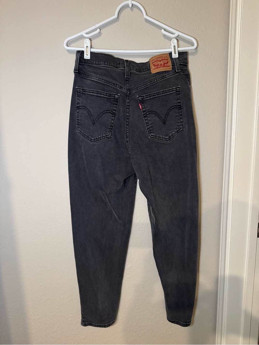 Levi's Grey-Black High-Rise Mom Jeans